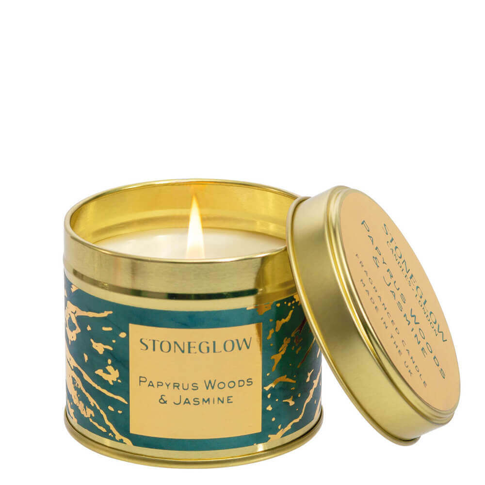 Stoneglow Luna Papyrus Woods & Jasmine Scented Candle Tin